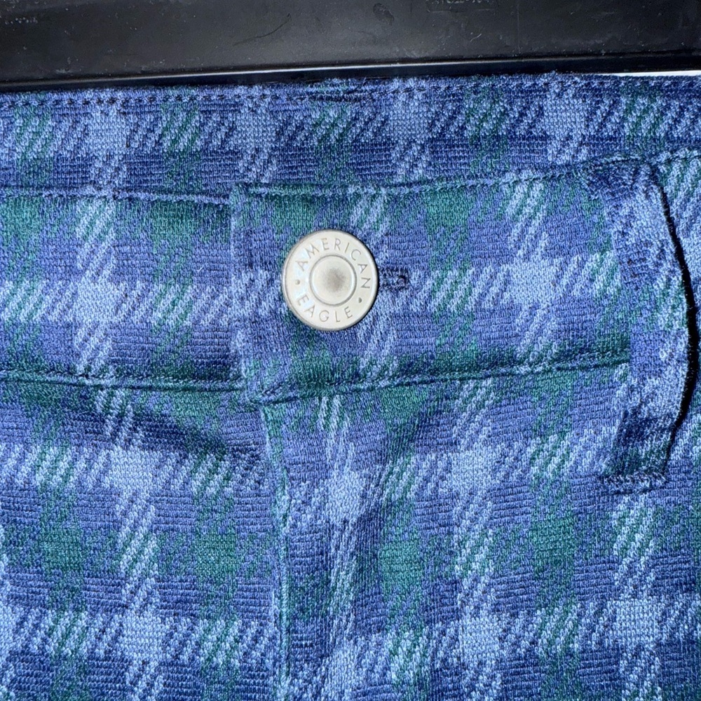 American Eagle Blue Plaid Trousers - Picture 3 of 5